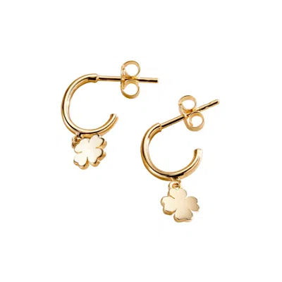 Posh Totty Designs Women's Gold Four Leaf Clover Charm Earrings