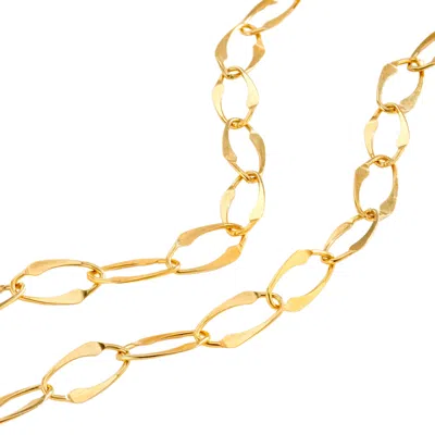 Posh Totty Designs Women's Gold Large Hammered Link Chain Necklace