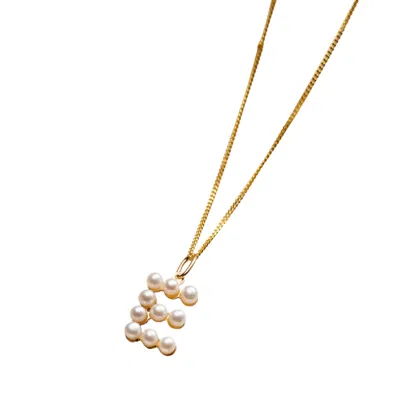 Posh Totty Designs Women's Gold Pearl Initial Charm Necklace