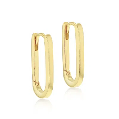 Posh Totty Designs Women's Gold Plated Hinged Oval Link Hoop Earrings
