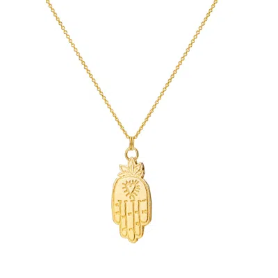 Posh Totty Designs Women's Gold Plated Large Hamza Hand Necklace