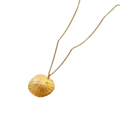 Posh Totty Designs Women's Gold Plated Large Sand Dollar Necklace