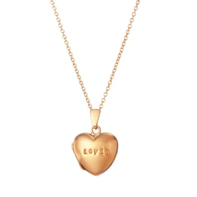 Posh Totty Designs Women's Gold Plated Loved Mini Heart Locket Necklace