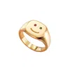 Posh Totty Designs Women's Gold Plated Ruby & Emerald Diamond Happy Face Signet Ring In Gold