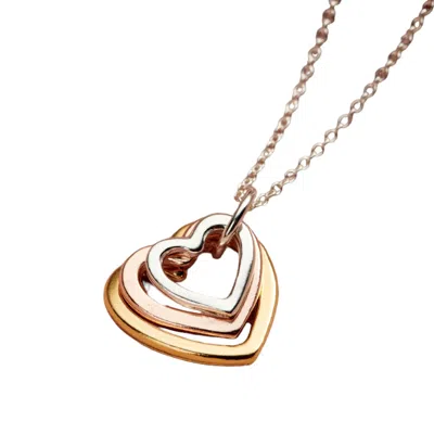POSH TOTTY DESIGNS WOMEN'S GOLD / ROSE GOLD / SILVER MIXED GOLD FAMILY HEART NECKLACE