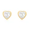 Posh Totty Designs Women's Heart Gold Stud Earrings With Cubic Zirconia In Gold