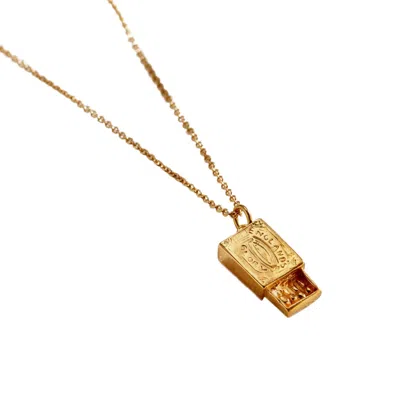 Posh Totty Designs Women's Matchbox Gold Charm Necklace In Metallic