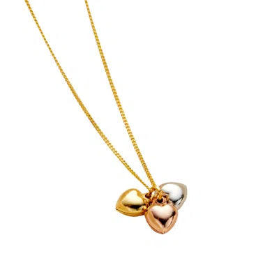 Posh Totty Designs Women's Mixed Gold Heart Charm Necklace