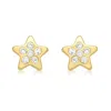 Posh Totty Designs Women's Pavé Star Gold Stud Earrings With Cubic Zirconia In Gold
