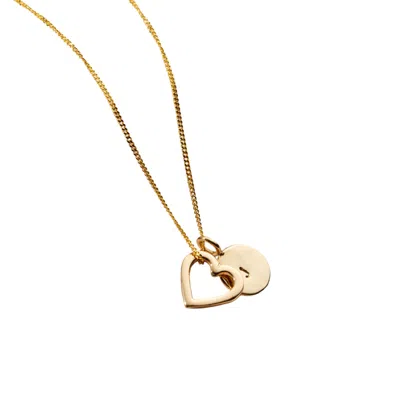 Posh Totty Designs Women's Personalised Gold Heart & Tag Necklace