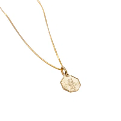 Posh Totty Designs Women's Petite Gold St Christopher Necklace