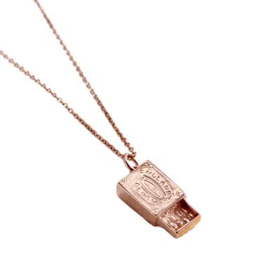 Posh Totty Designs Women's Rose Gold Matchbox Charm Necklace