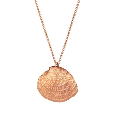 Posh Totty Designs Women's Rose Gold Plated Clam Shell Necklace