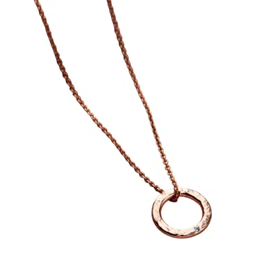 Posh Totty Designs Women's Rose Gold Plated Confetti Birthstone Aquamarine Mini Message Necklace In Brown
