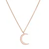 Posh Totty Designs Women's Rose Gold Plated Crescent Moon Necklace In Gold