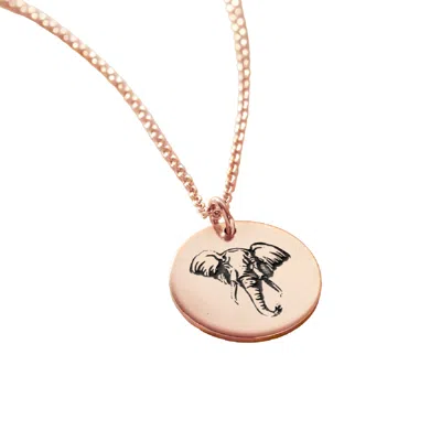 Posh Totty Designs Women's Rose Gold Plated Elephant Spirit Animal Necklace In Pink