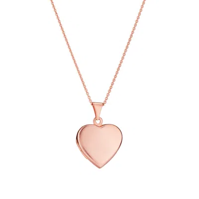 Posh Totty Designs Women's Rose Gold Plated Heart Locket Necklace In Pink