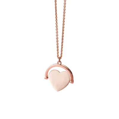 Posh Totty Designs Women's Rose Gold Plated Heart Spinner Necklace