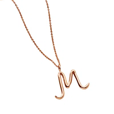 Posh Totty Designs Women's Rose Gold Plated Large Organic Initial Necklace