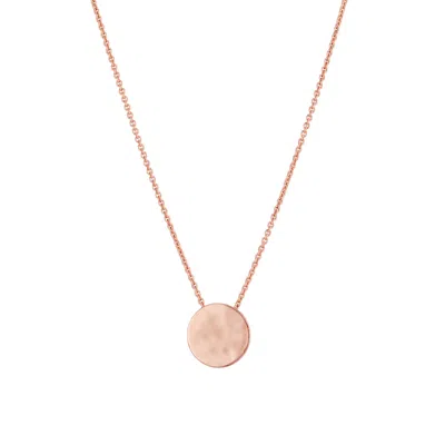 Posh Totty Designs Women's Rose Gold Plated Medium Hammered Disc Necklace