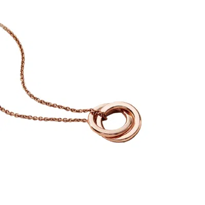 Posh Totty Designs Women's Rose Gold Plated Mini Two Ring Russian Necklace