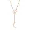Posh Totty Designs Women's Rose Gold Plated Moon & Star Lariat Necklace In Gold