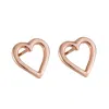 Posh Totty Designs Women's Rose Gold Plated Open Mini Heart Stud Earrings In Gold