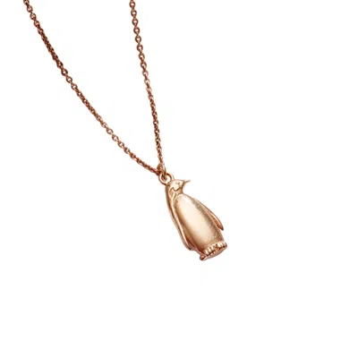 Posh Totty Designs Women's Rose Gold Plated Soulmate Penguin Charm Necklace