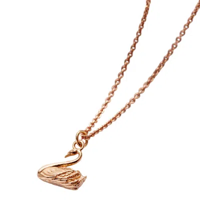 Posh Totty Designs Women's Rose Gold Plated Soulmate Swan Charm Necklace