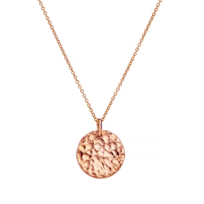 Posh Totty Designs Women's Rose Gold Plated Textured Disc Necklace