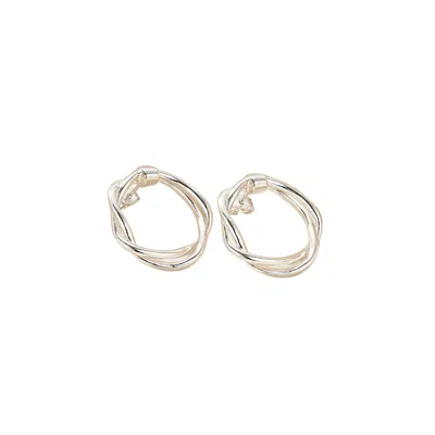 Posh Totty Designs Women's Silver Delta Hoop Stud Earrings In Gold