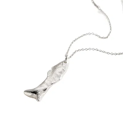 Posh Totty Designs Women's Silver Small Fortune Fish Pendant Necklace In Metallic