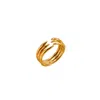 Posh Totty Designs Women's Silver Talon Open Gold Ring