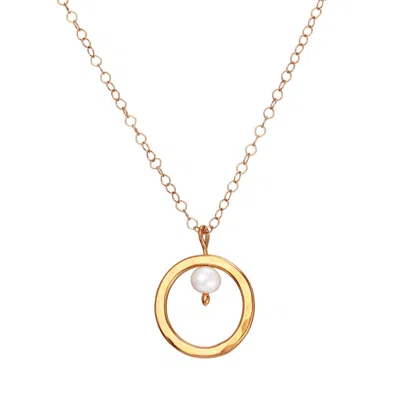 Posh Totty Designs Women's Silver Yellow Gold Plated Pearl And Circle Necklace