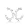 Posh Totty Designs Women's Sterling Silver Bamboo Hoop Earrings In White