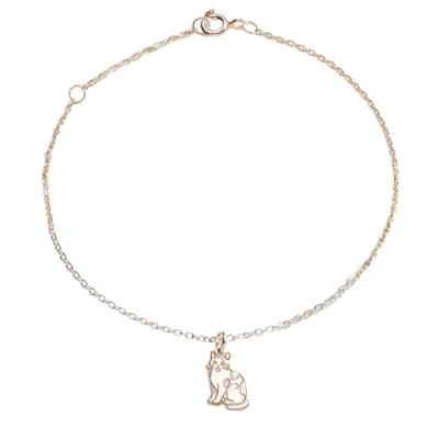 Posh Totty Designs Women's Sterling Silver Cat Dinky Charm Bracelet In Gold