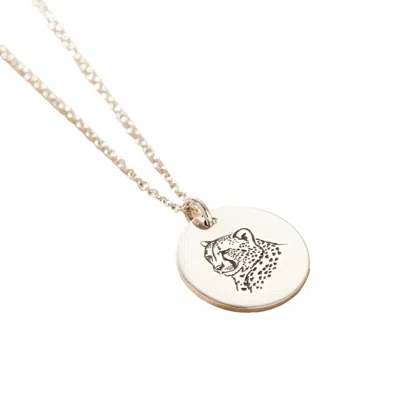 Posh Totty Designs Women's Sterling Silver Cheetah Spirit Animal Necklace In Brown