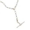 Posh Totty Designs Women's Sterling Silver Chunky Belcher Chain T Bar Lariat Necklace In Metallic