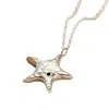 Posh Totty Designs Women's Sterling Silver Chunky Star Necklace With Sapphire Birthstone In Gold