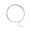 Posh Totty Designs Women's Sterling Silver Crescent Moon Charm Bracelet In Metallic