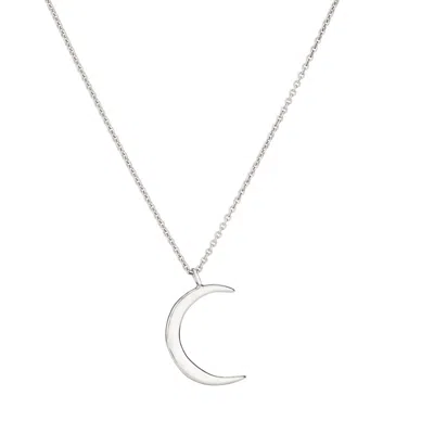 Posh Totty Designs Women's Sterling Silver Crescent Moon Necklace In White