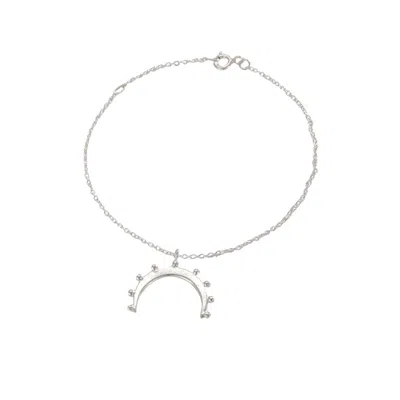 Posh Totty Designs Women's Sterling Silver Crown Horn Charm Bracelet