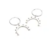 Posh Totty Designs Women's Sterling Silver Crown Horn Charm Hoop Earrings