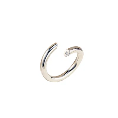 Posh Totty Designs Women's Sterling Silver Diamond Flow Open Ring