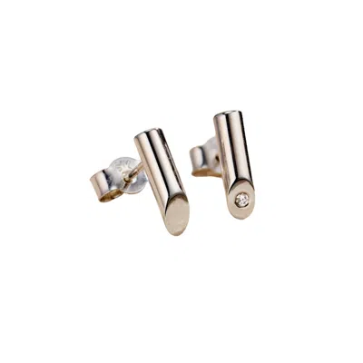 Posh Totty Designs Women's Sterling Silver Diamond Flow Stud Earrings
