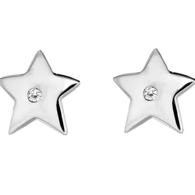 Posh Totty Designs Women's Sterling Silver Diamond Star Stud Earrings