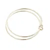 Posh Totty Designs Women's Sterling Silver Double Bangle With Heart In Gold