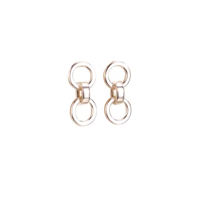 Posh Totty Designs Women's Sterling Silver Double Hoop Charm Stud Earrings