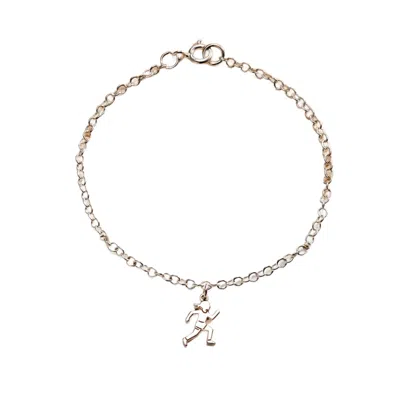 Posh Totty Designs Women's Sterling Silver Female Runner Dinky Charm Bracelet In Multi