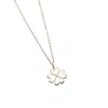 Posh Totty Designs Women's Sterling Silver Four Leaf Clover Charm Necklace In White
